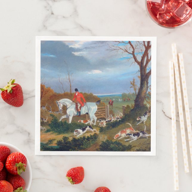 Serviette En Papier La chasse du Suffolk 1833 Renard (En situation)