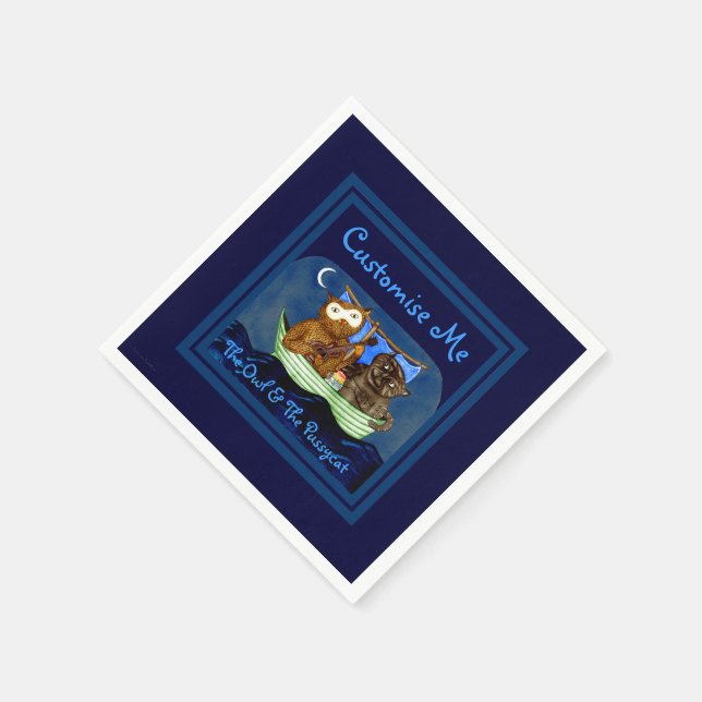 Serviette En Papier La Chouette et le chat (Coin)