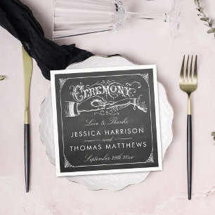 Serviette En Papier La collection de mariage Vintage Marriage Chalkboa