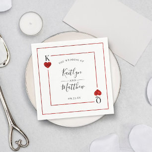 Serviette En Papier La collection de Mariages de cartes de jeu Monogra