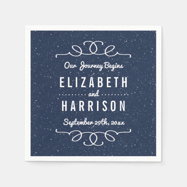 Serviette En Papier La collection de Mariages de nuit étoilée (Devant)