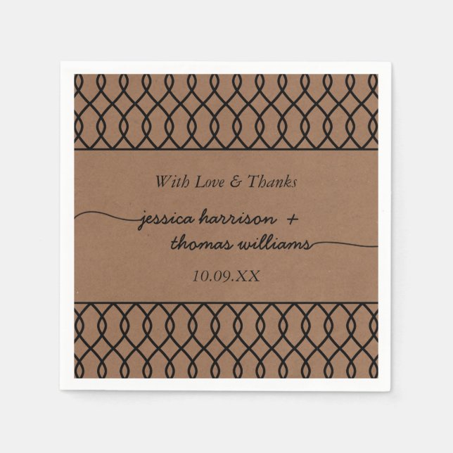 Serviette En Papier La collection de Mariages Whimsical Kraft moderne (Devant)