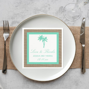 Serviette En Papier La collection Tropical Palm Tree Beach Wedding