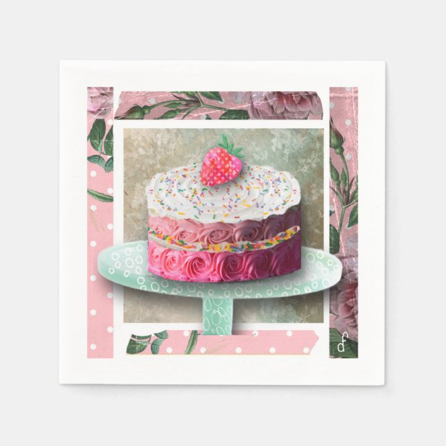 Serviette En Papier La confiserie Strawberry Rose (Devant)