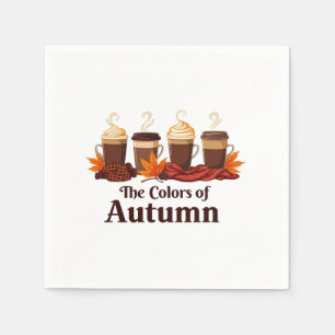 Serviette En Papier La couleur de l'automne Citrouille Spice Coffee Au