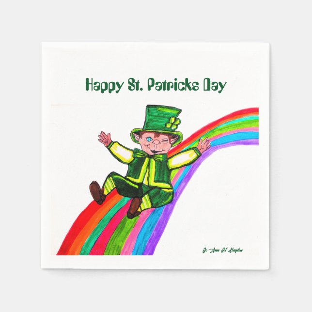 SERVIETTE EN PAPIER LA COUPE DE PLUIE DU LEPRECHAUN (Devant)