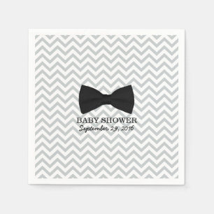 Serviette En Papier La cravate d'arc de garçon Chevron barre le baby
