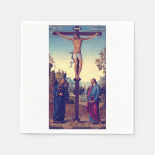 Serviette En Papier La Crucifixion avec la Vierge de Pietro Perugino