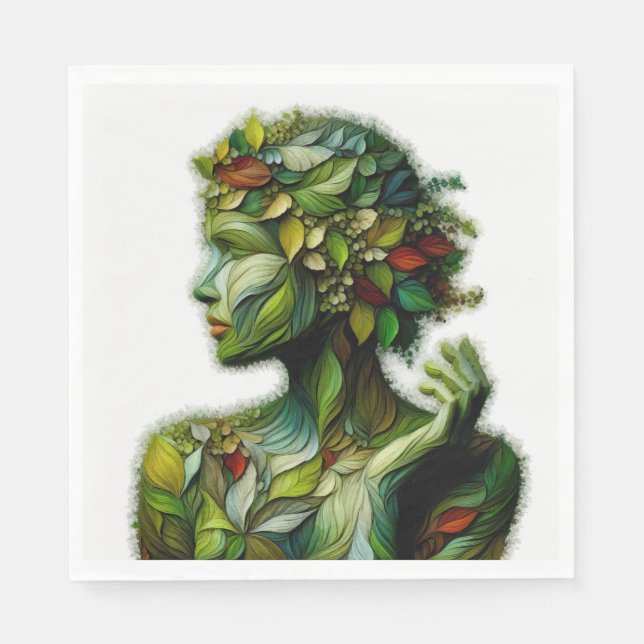 Serviette En Papier La Dame Verte - Arrière - plan Blanc (Devant)