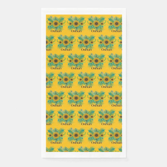 Serviette En Papier La déesse d'Oshun Tournesols (Devant)