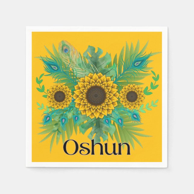 Serviette En Papier La déesse d'Oshun Tournesols (Devant)
