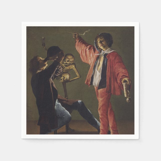 Serviette En Papier La Dernière goutte de bière avant la fin de la fêt (Devant)