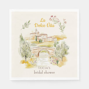 Serviette En Papier La Dolce Vita Baignoire de mariage aquarelle itali