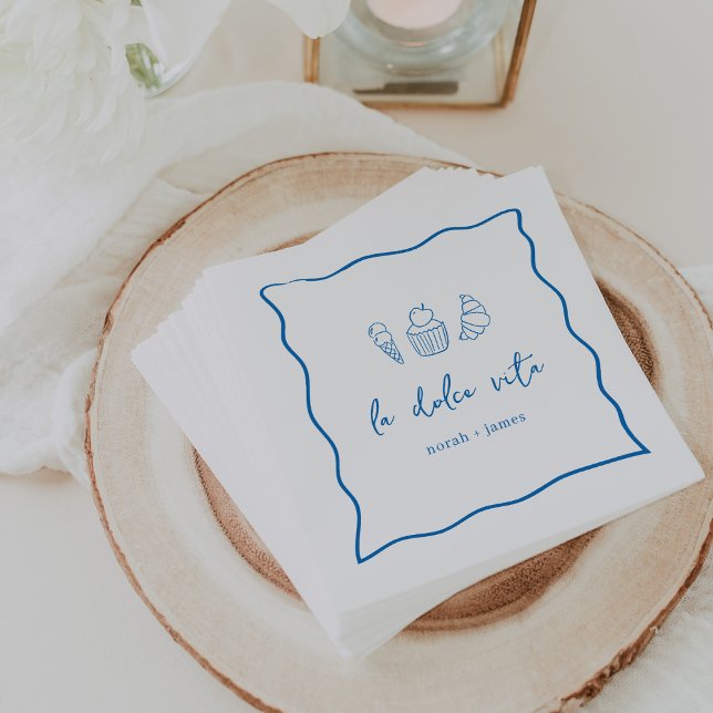 Serviette En Papier "La Dolce Vita" Mariage écrit à la main (Créateur téléchargé)
