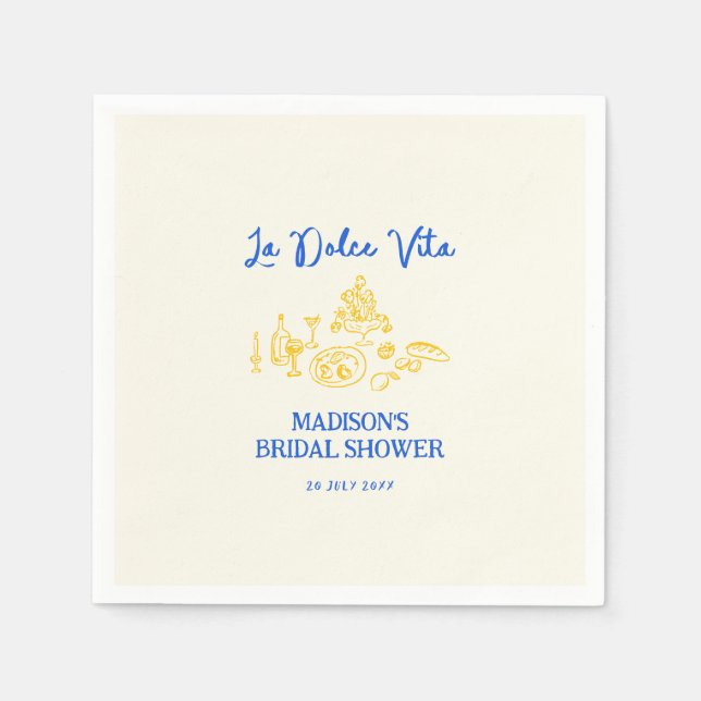 Serviette En Papier La Dolce Vita Mariage Fait Main Shower (Devant)