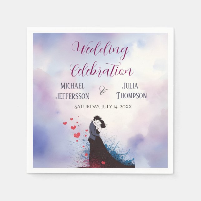 Serviette En Papier La Dolce Vita Mariage Inspiration française 1940 (Devant)