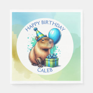 Serviette En Papier La fête d'anniversaire du garçon à thème Capybara 