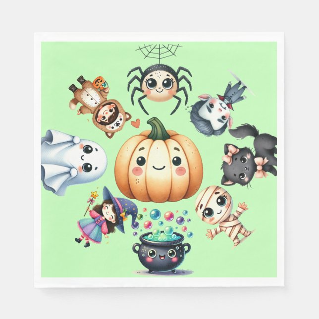 Serviette En Papier La fête de l'Halloween de l'enfant (Devant)