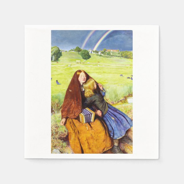 Serviette En Papier La fille aveugle par John Everett Millais (Devant)