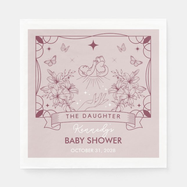 Serviette En Papier La fille Tarot Baby shower Napkin (Devant)