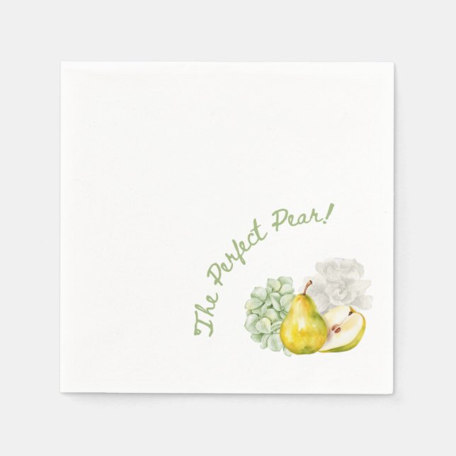 Serviette En Papier La Fleur Verte Poire Parfaite (Devant)