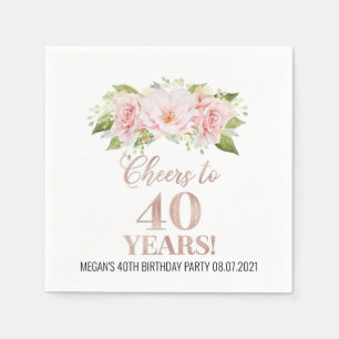Serviette En Papier La florale rose or Rose célèbre ses 40 ans d'ann