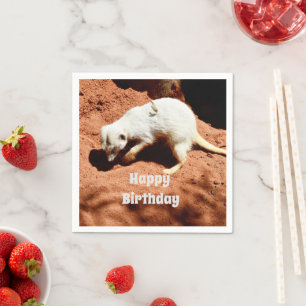 Serviette En Papier La forêt de la nature : Blancs de Meerkat creuser 