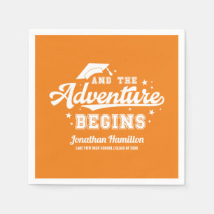 Serviette En Papier La grande aventure commence Fête de graduation ora