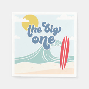 Serviette En Papier La Grande Première Plage de Surf 1er Anniversaire
