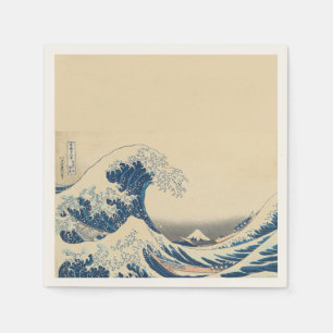 Serviette En Papier La Grande Vague - L'art japonais
