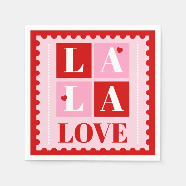 Serviette En Papier La La Love Saint-Valentin (Devant)