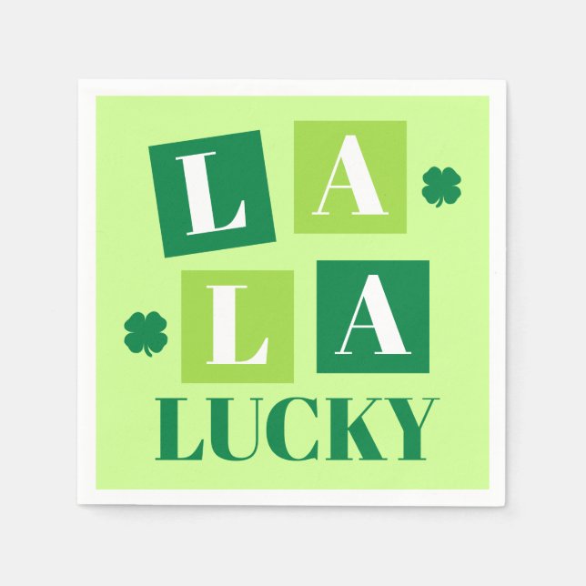 Serviette En Papier La La Lucky Saint-Patrick vert (Devant)