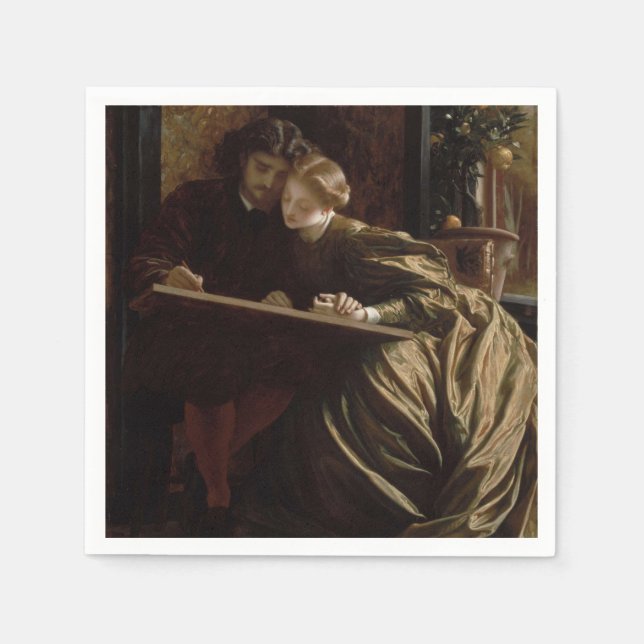 Serviette En Papier La lune de miel du peintre (par Frederic Leighton) (Devant)