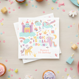 Serviette En Papier La magie de la licorne Pastel est autour de l'anni
