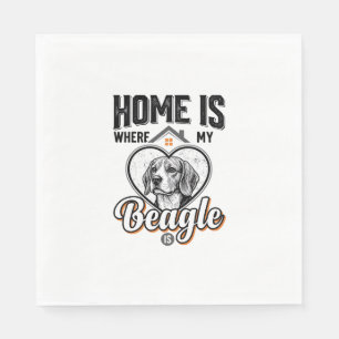 Serviette En Papier La maison est là où est mon Beagle Design de chien