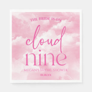 Serviette En Papier La mariée est sur un nuage rose Baby Shower