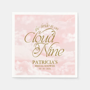Serviette En Papier La mariée est sur un nuage rose or fete de mariage
