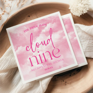 Serviette En Papier La mariée est sur un nuage rose pour la fête de ma