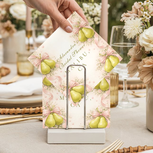 Serviette En Papier La Mariée Parfaite avec Poire Fête de Mariage (Créateur téléchargé)