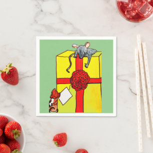 SERVIETTE EN PAPIER LA MICE ET LE NOËL PRÉSENTS