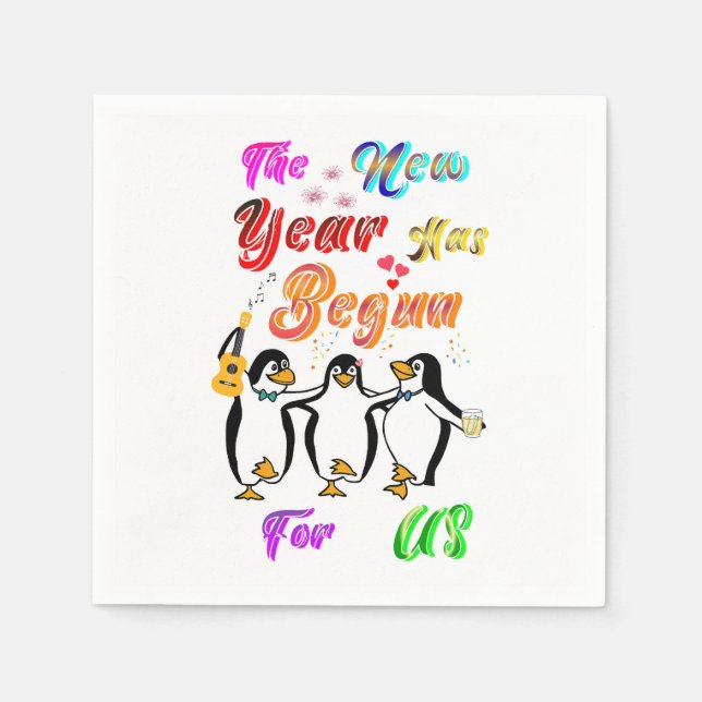 Serviette En Papier La Nouvelle Année A Commencé Pour Nous (Devant)