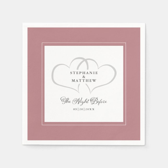 Serviette En Papier La Nuit Avant Après La Répétition Dîner Dusty Rose (Devant)