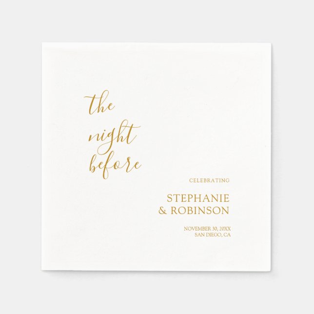 Serviette En Papier La Nuit Avant La Répétition Cocktail (Devant)