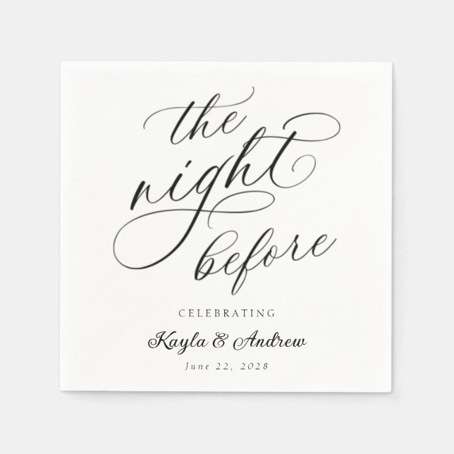 Serviette En Papier La Nuit Avant La Répétition Mariage (Devant)