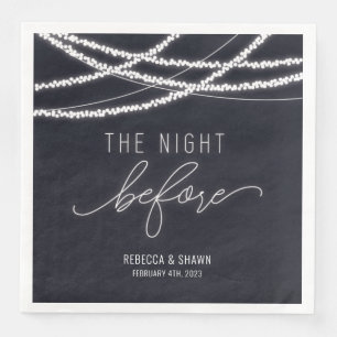 Serviette En Papier La Nuit Avant Le Dîner De La Répétition Mariage Pa