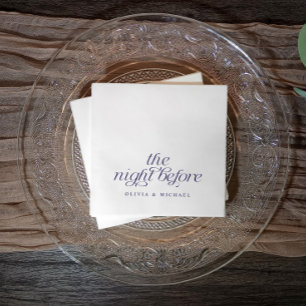 Serviette En Papier La Nuit Avant le Dîner de Répétition Sombre Bleu