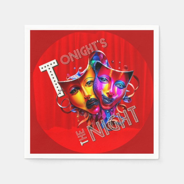 Serviette En Papier La nuit de ce soir (Rideau rouge) (Devant)