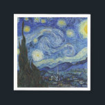 Serviette En Papier La nuit étoilée de Van Gogh<br><div class="desc">S'il vous plaît visitez mon magasin pour un design plus intéressant et plus de choix de couleurs. => zazzle.com/iwheels*</div>
