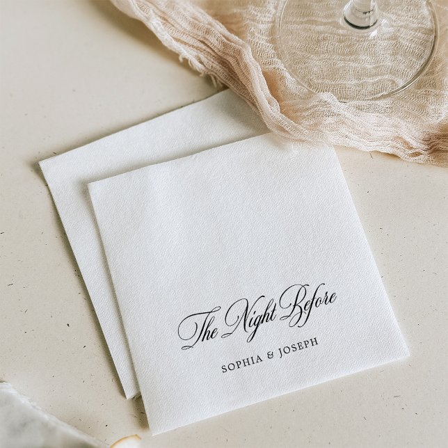 Serviette En Papier La Nuit Précédente | Calligraphie Formel (Créateur téléchargé)