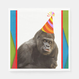 Serviette En Papier La partie aiment un gorille animal avec